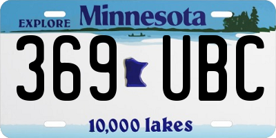 MN license plate 369UBC