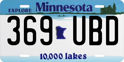 MN license plate 369UBD