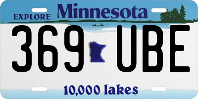 MN license plate 369UBE