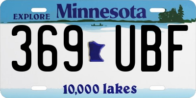 MN license plate 369UBF