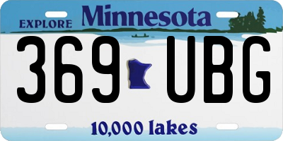 MN license plate 369UBG