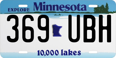 MN license plate 369UBH