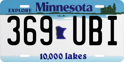 MN license plate 369UBI
