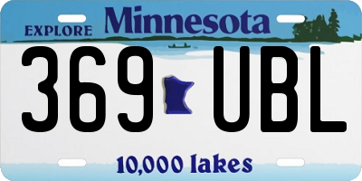 MN license plate 369UBL