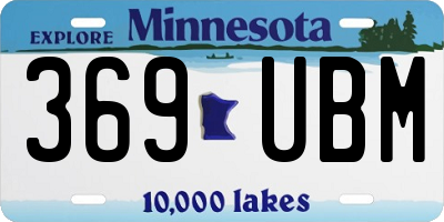 MN license plate 369UBM