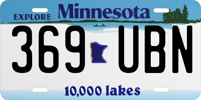 MN license plate 369UBN