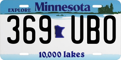 MN license plate 369UBO