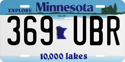 MN license plate 369UBR