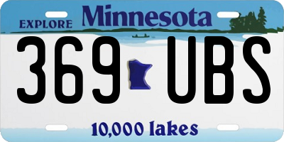 MN license plate 369UBS