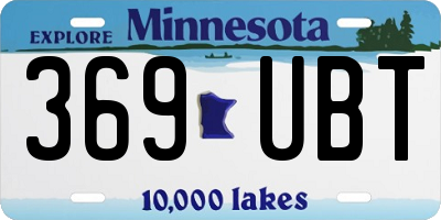 MN license plate 369UBT