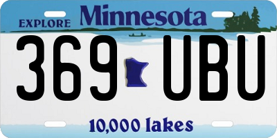 MN license plate 369UBU