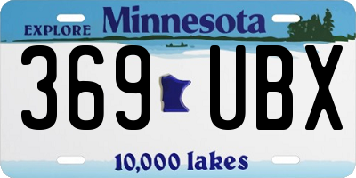 MN license plate 369UBX