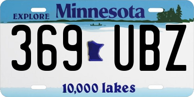 MN license plate 369UBZ