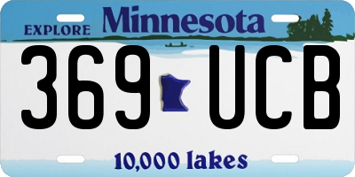 MN license plate 369UCB
