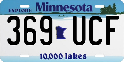 MN license plate 369UCF