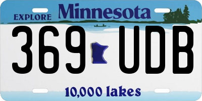 MN license plate 369UDB