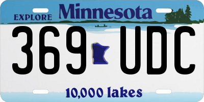 MN license plate 369UDC