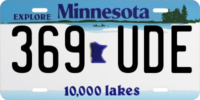 MN license plate 369UDE