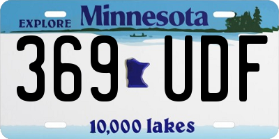 MN license plate 369UDF