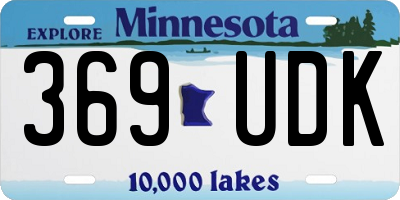 MN license plate 369UDK