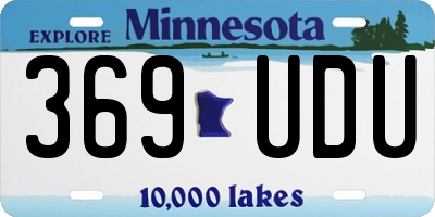 MN license plate 369UDU