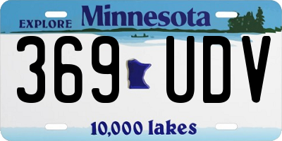 MN license plate 369UDV