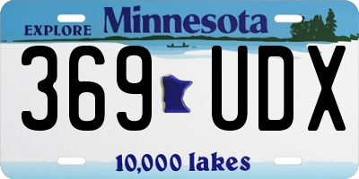 MN license plate 369UDX