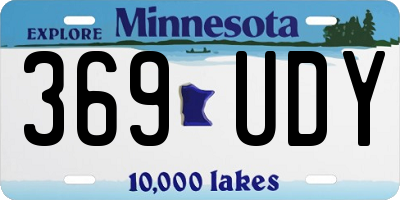MN license plate 369UDY
