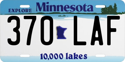 MN license plate 370LAF