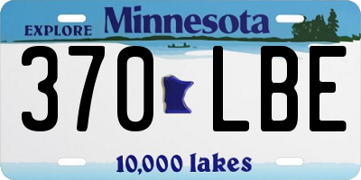MN license plate 370LBE