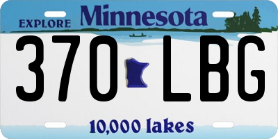 MN license plate 370LBG