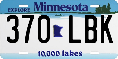 MN license plate 370LBK