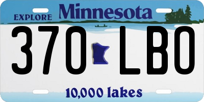 MN license plate 370LBO