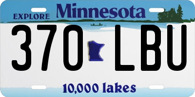 MN license plate 370LBU