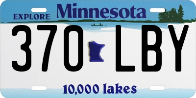 MN license plate 370LBY