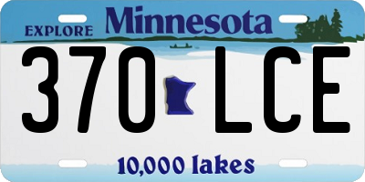 MN license plate 370LCE