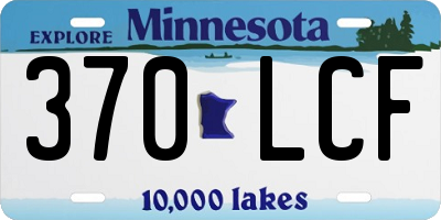 MN license plate 370LCF