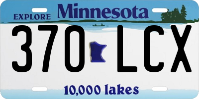 MN license plate 370LCX