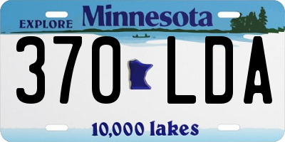 MN license plate 370LDA