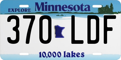 MN license plate 370LDF