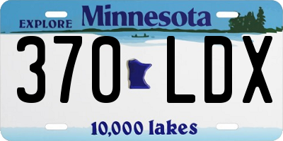 MN license plate 370LDX