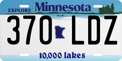 MN license plate 370LDZ
