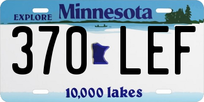 MN license plate 370LEF