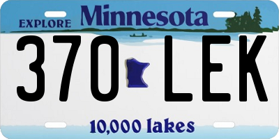 MN license plate 370LEK