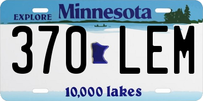 MN license plate 370LEM