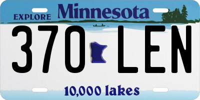 MN license plate 370LEN