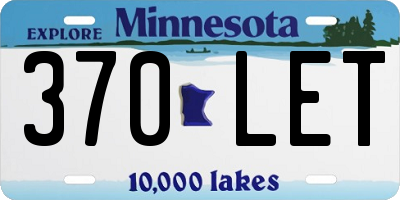 MN license plate 370LET