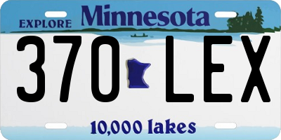MN license plate 370LEX