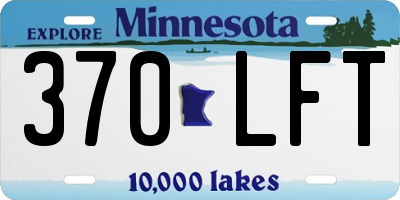 MN license plate 370LFT