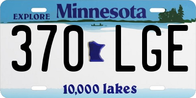 MN license plate 370LGE